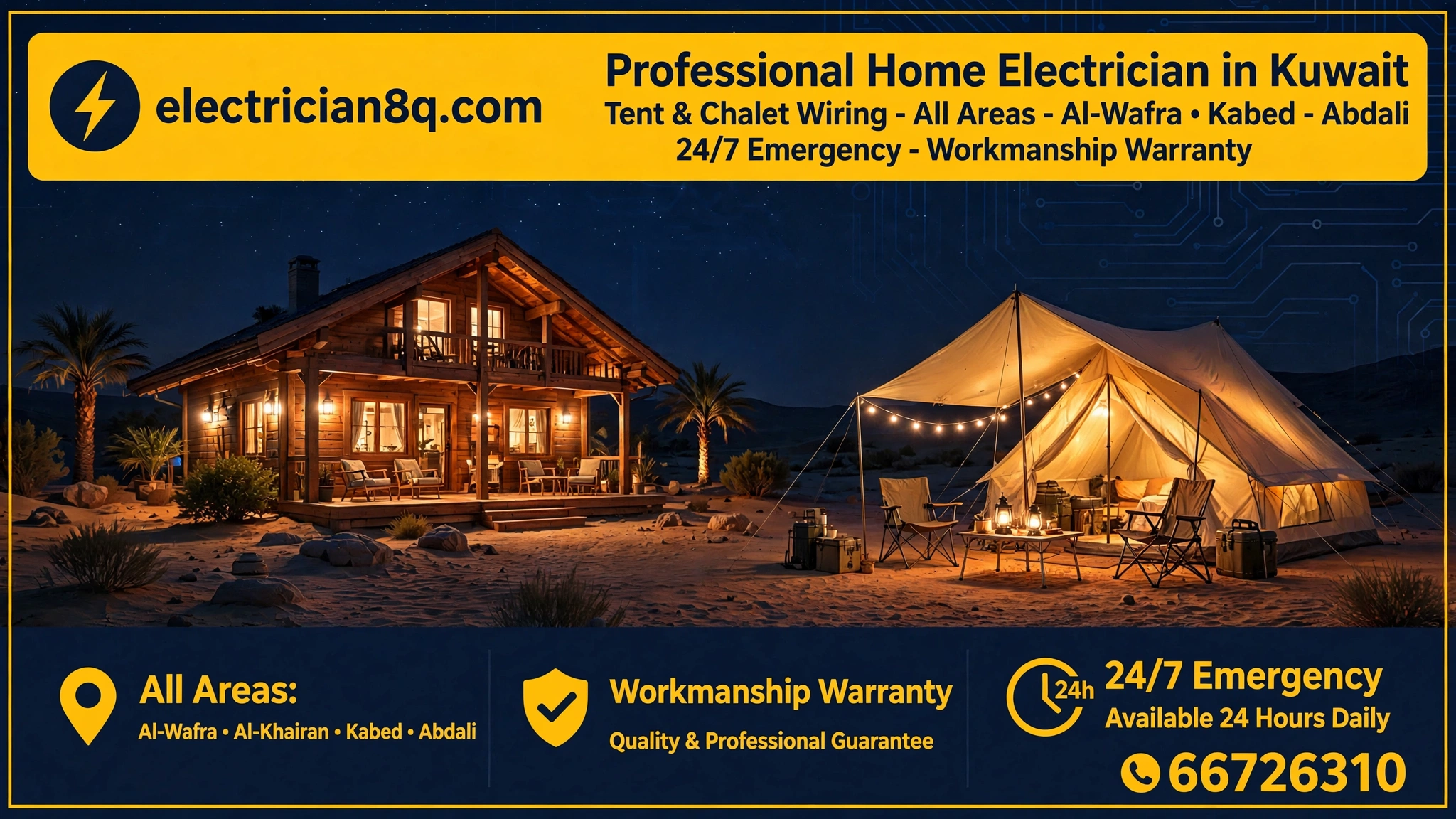 Camp and chalet wiring technician Kuwait